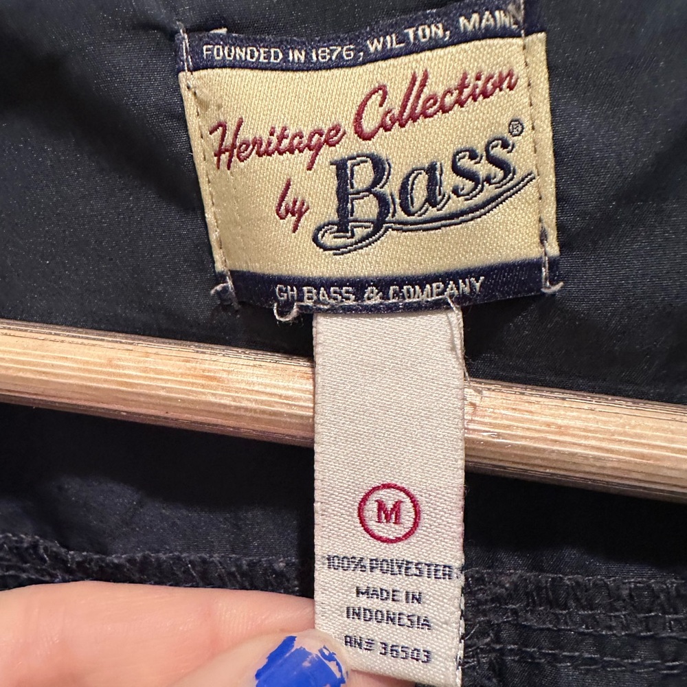Heritage Collection by Bass Blue Windbreaker Jacket Size Medium Outdoor Hood - Picture 3 of 6
